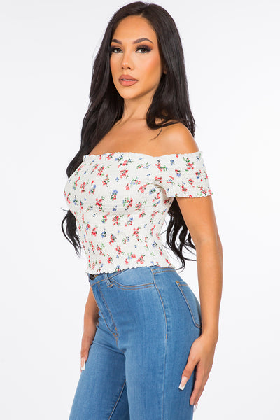 Lily Off-Shoulder Crop Top - White – PUBLIK