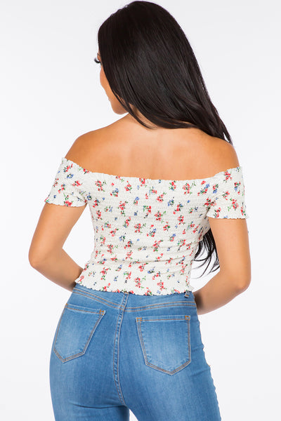 Lily Off-Shoulder Crop Top - White – PUBLIK