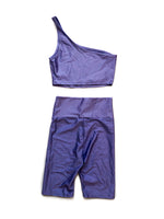 Ava One-Shoulder Sporty Set - Purple