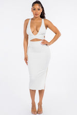 Amanda Cutout Midi Dress - White