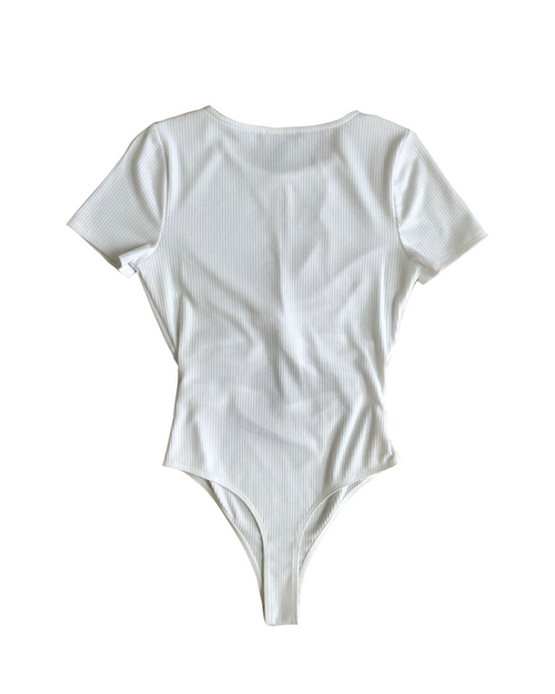 Beatrice Twisted Front Bodysuit - White