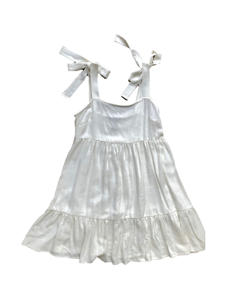 Daffodil Tiered Short Dress - White