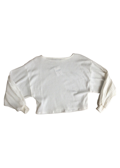 Charleigh Ribbed Oversized Top - White