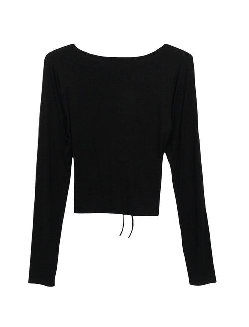 Ruby Gathered Front Crop Top - Black