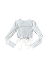 Violet Ruched Crop Top - White