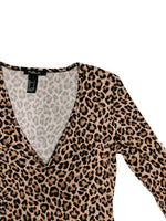 Olga V-Neckline Knit Bodysuit - Leopard