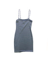 Diana Ribbed Stripe Mini Dress - Blue/White