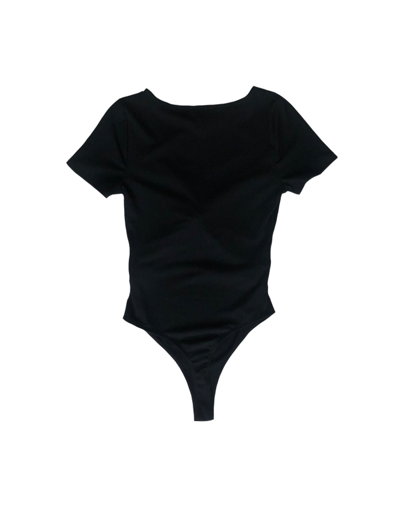 Beatrice Twisted Front Bodysuit - Black