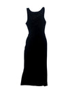 Harlow Side Ruching Midi Dress - Black