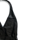 Cora Vegan Leather Bodysuit - Black