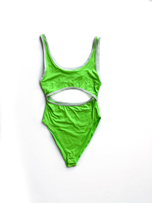 Jade Cutout Bodysuit - Neon Green