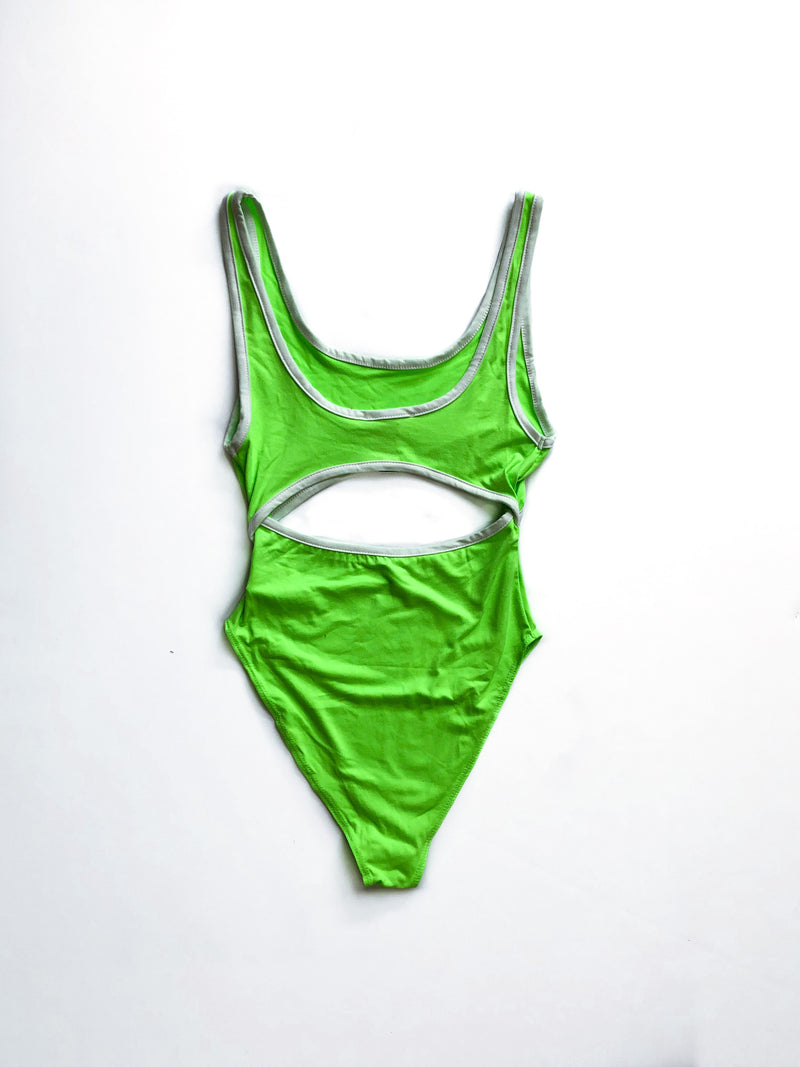 Jade Cutout Bodysuit - Neon Green