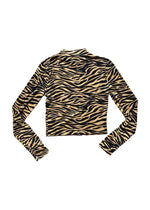 Isla Zebra Knit Crop Top - Beige