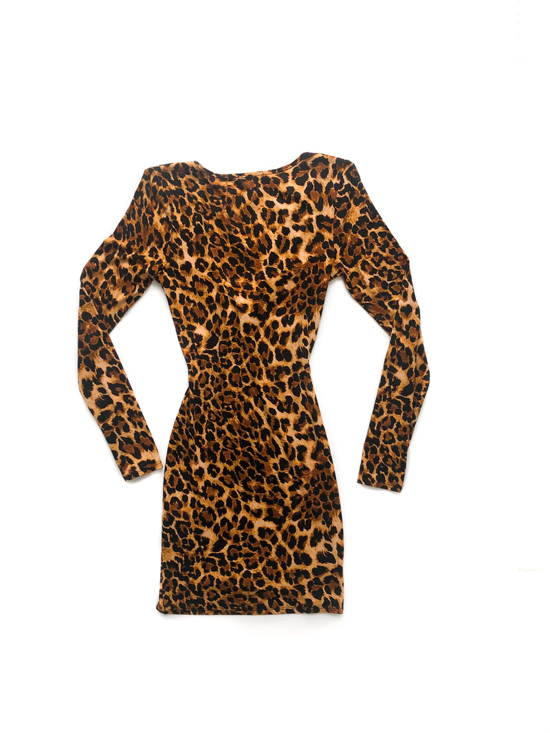 Olive Leopard Mini Dress - Leopard