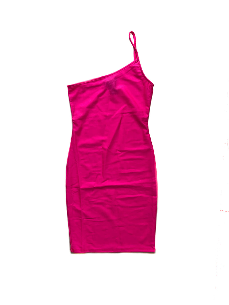 Aria Asymmetrical Mini Dress - Hot Pink PUBLIK Aria Asymmetrical Mini Dress - Hot Pink PUBLIK