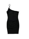 Aria Asymmetrical Mini Dress - Black