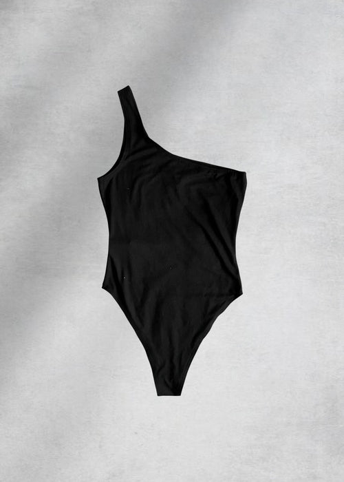 Tamara One-Shoulder Bodysuit - Black