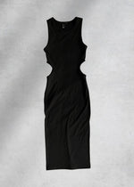 Tori Ribbed Midi Dress - Black
