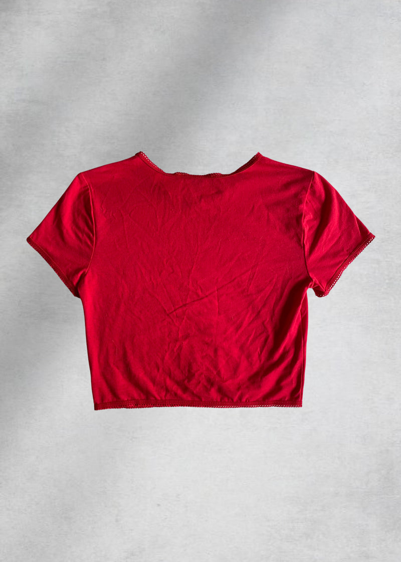 Tiffany Jersey Crop Top - Red