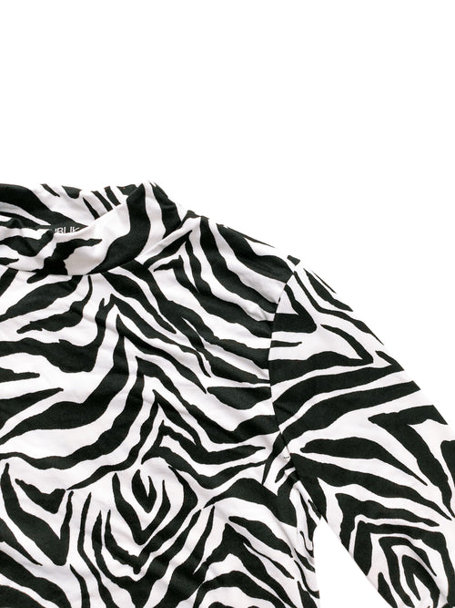 Isla Zebra Knit Crop Top - Black/White