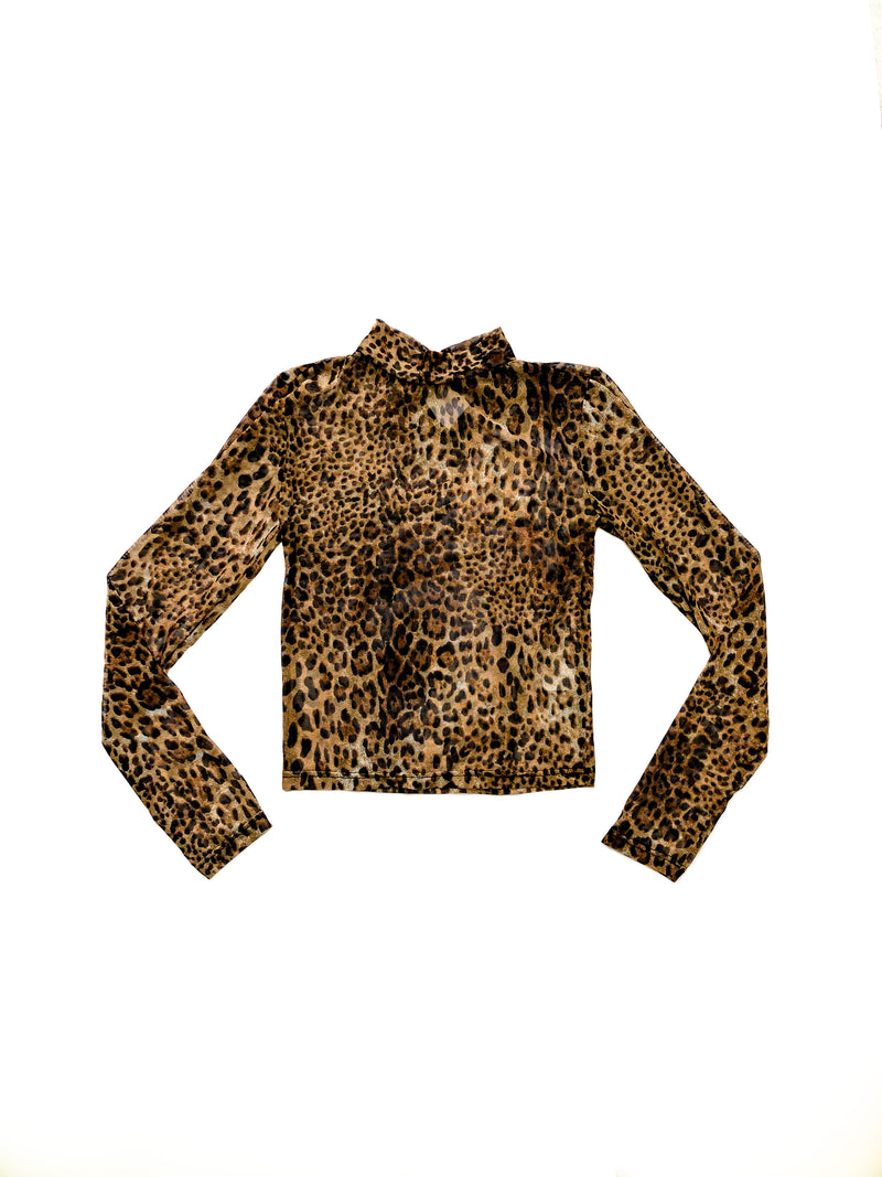 Oda Sheer Mesh Top - Leopard – PUBLIK