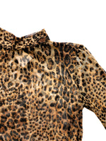 Oda Sheer Mesh Top - Leopard