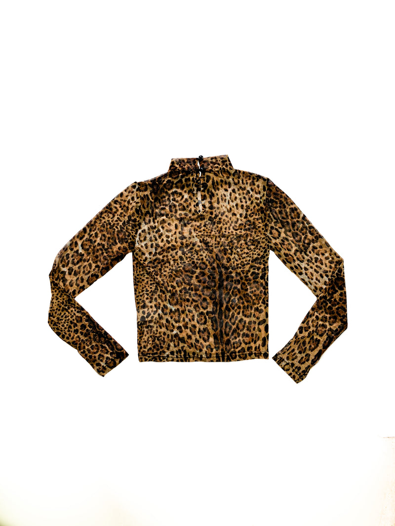 Oda Sheer Mesh Top - Leopard – PUBLIK