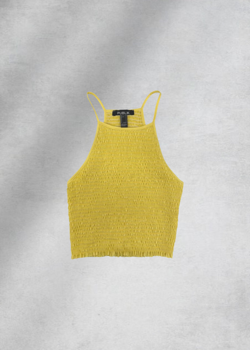 Lucy Smocked Tank Top - Yellow