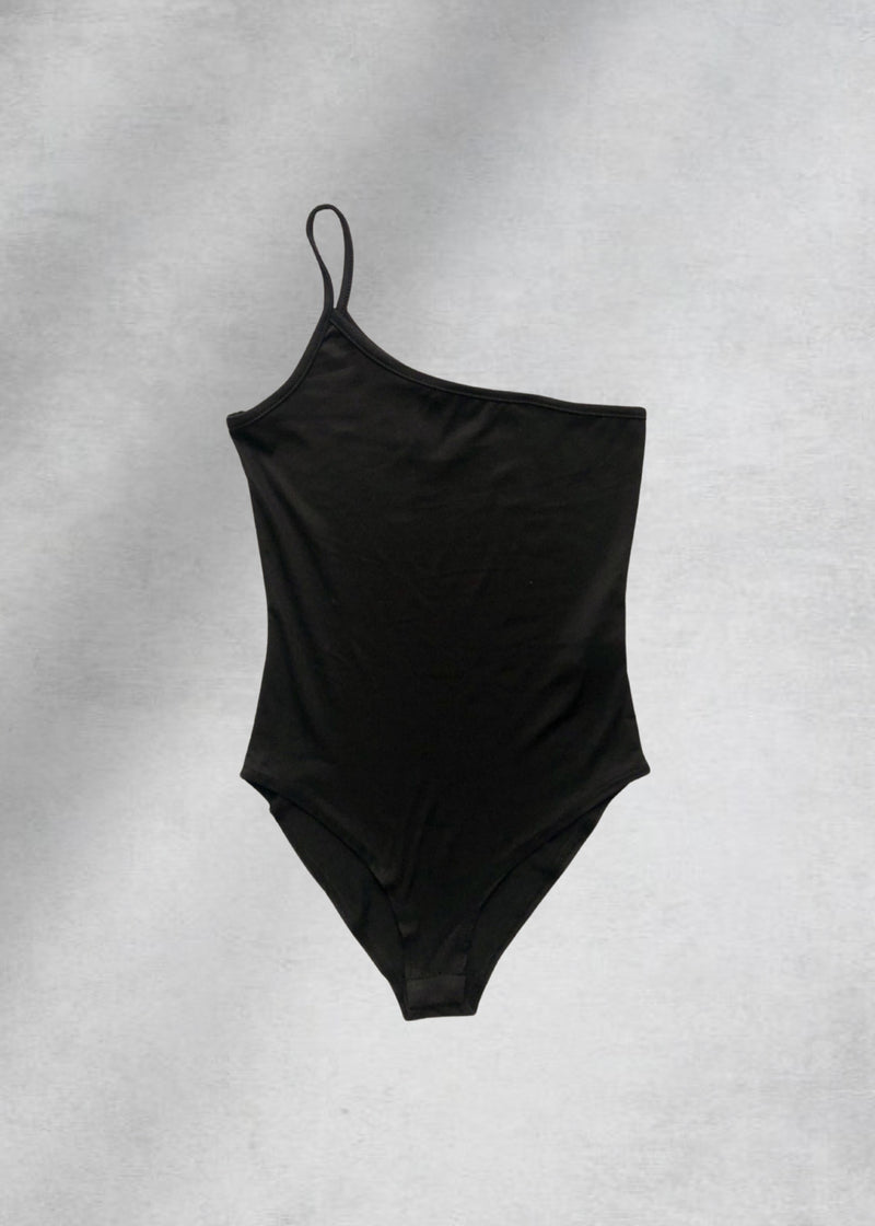 June One-Shoulder Bodysuit - Black
