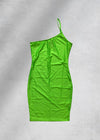 Aria Asymmetrical Mini Dress - Neon Green