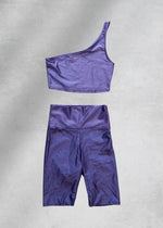 Ava One-Shoulder Sporty Set - Purple