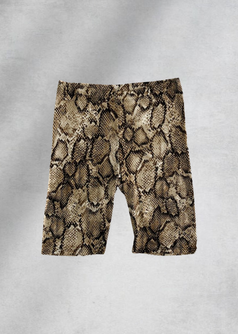 Spring Printed Biker Shorts - Snake