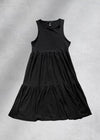 Eleanor Tiered Short Knit Dress - Black
