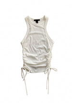 Haley Side Ruching Tank Top - White