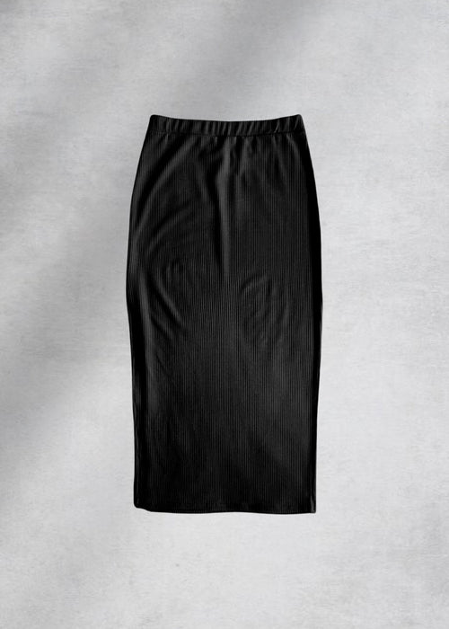 Tate Ribbed Knit Skirt - Black