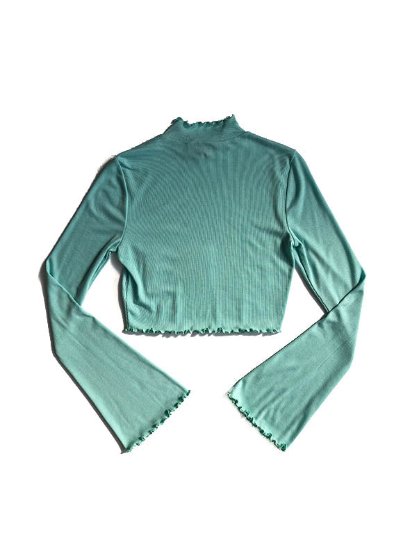 Ariel Bell Sleeve Crop Top - Mint
