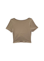 Aria Ruched Crop Top - Taupe