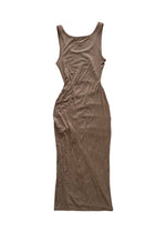 Harlow Side Ruching Midi Dress - Beige