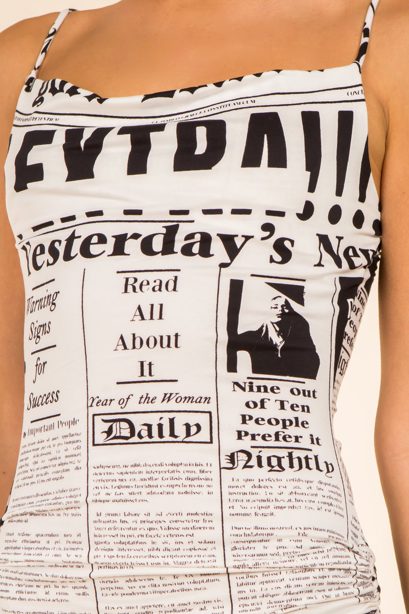 Lexie Newspaper Knit Dress - Black/White PUBLIK Lexie Newspaper Knit Dress - Black/White PUBLIK