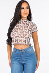 Roma Butterfly Mesh Crop Top