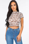 Roma Butterfly Mesh Crop Top