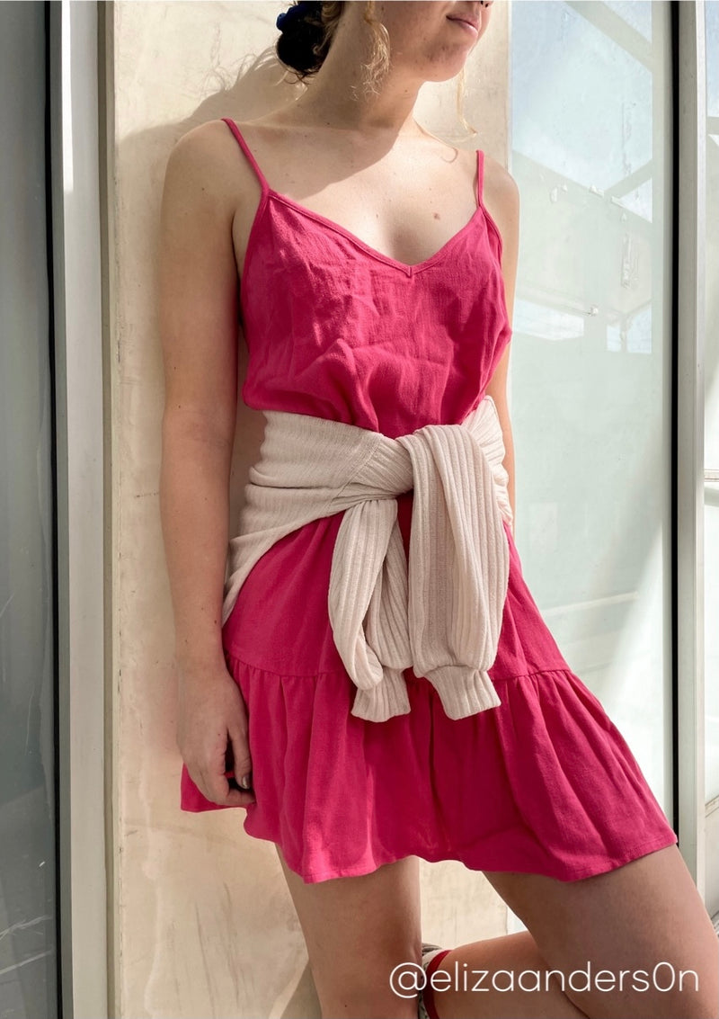 pink drop waist mini dress Hutch Drop Waist Bubble Mini Dress